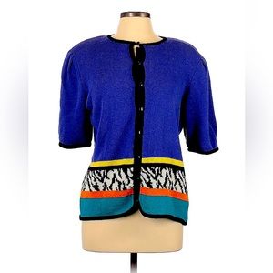 VTG. Short sleeve color block cardigan